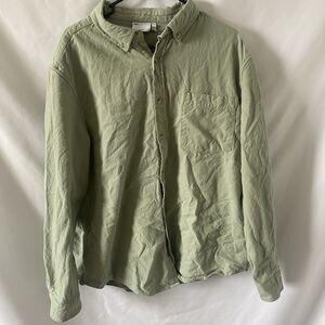 ASOS Design Shirt Men 3XL Olive Green Button Down Long Sleeve Casual Soft